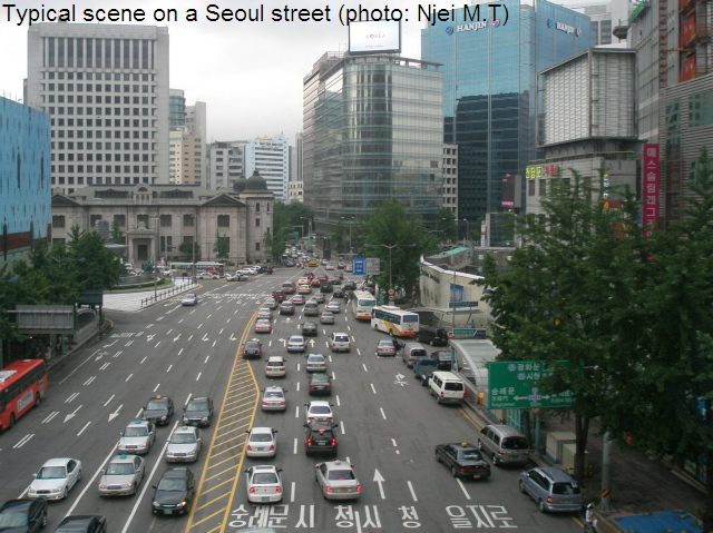 Typical street in Seoul, S. Korea (photo:Njei M.T)